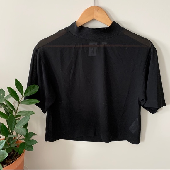 Collusion- Sheer High Neck Woven T-shirt - Picture 4 of 8